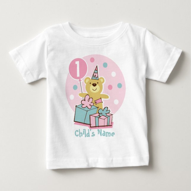 Camisa de aniversário do Urso de Teddy - Personali (Frente)