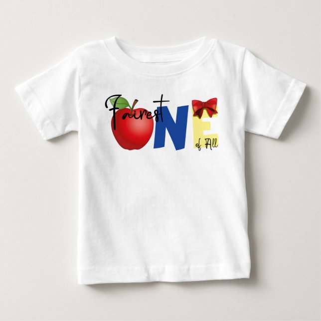 Camisa de aniversário inspirada na Branca de Neve (Frente)