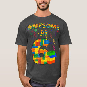 Camisa De Aniversário Para Crianças 6 Blocos De Co