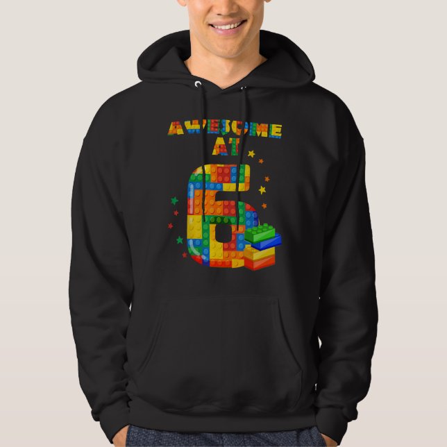 Camisa De Aniversário Para Crianças 6 Blocos De Ed (Frente)