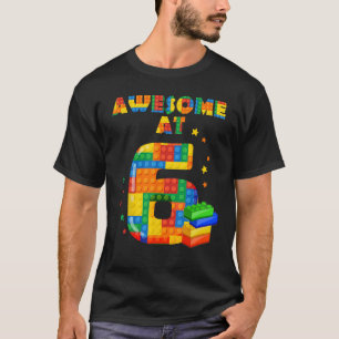 Camisa De Aniversário Para Crianças 6 Blocos De Ed