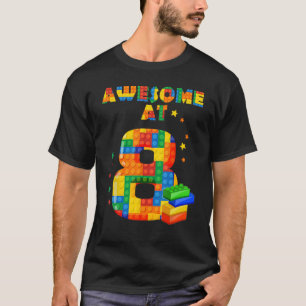 Camisa De Aniversário Para Crianças 8 Blocos De Co