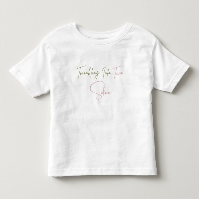 Camisa de Aniversário Personalizada Brilhando em D (Frente)