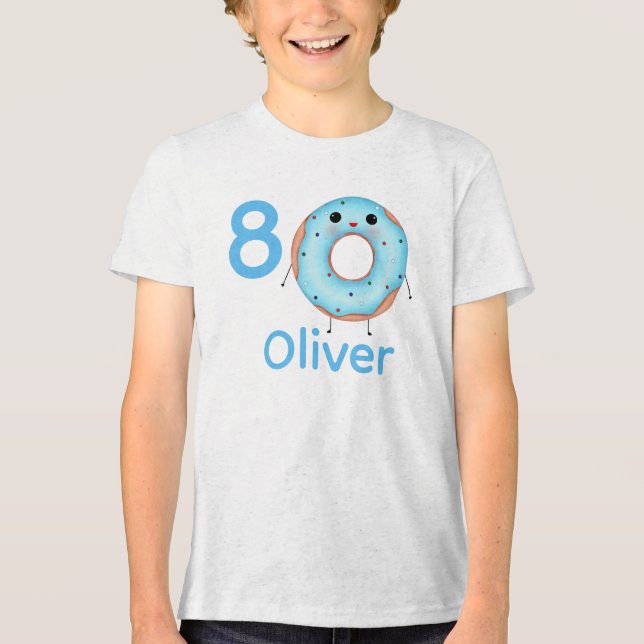 Camisa de Aniversário Personalizada com Nome Donut (Frente)