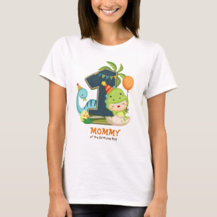 Camisa de aniversário personalizada Dino para Mam