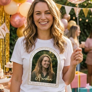 Camisa de Aniversário Personalizada | Foto e Texto