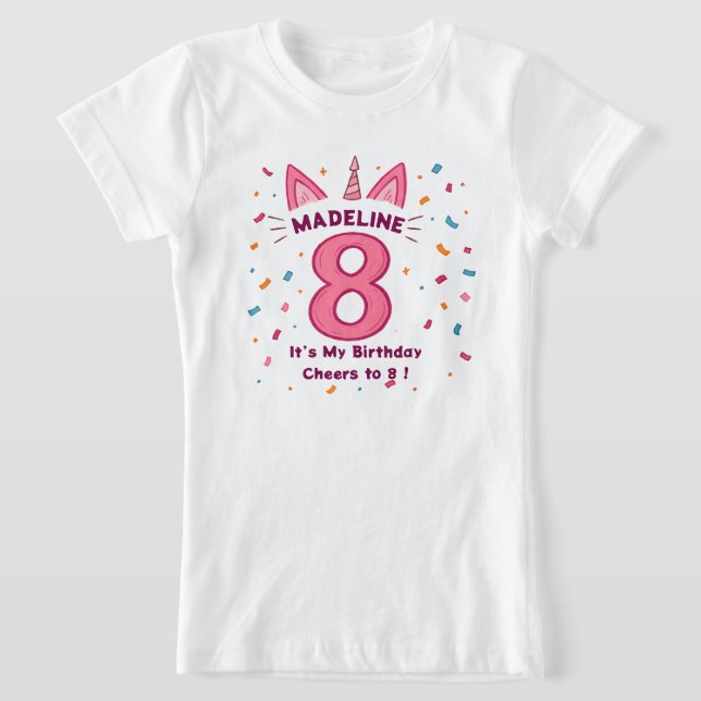 Camisa de aniversário personalizada para raparigas (Postura )