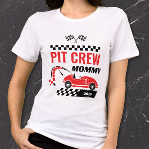 Camisa de aniversário Pit Crew Mommy Fast One