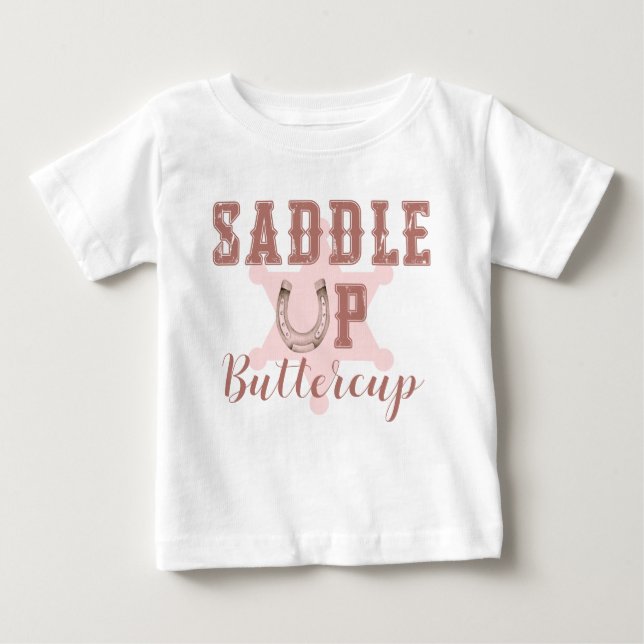 Camisa de aniversário rosa Saddle Up Buttercup Wes (Frente)