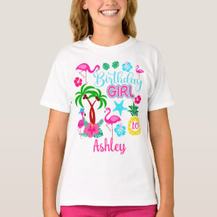 Camisa de aniversário Tropical Flamingo