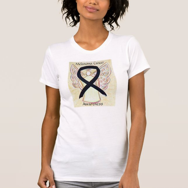 Camisa de anjo da fita de sensibilização do Cancer (Frente)