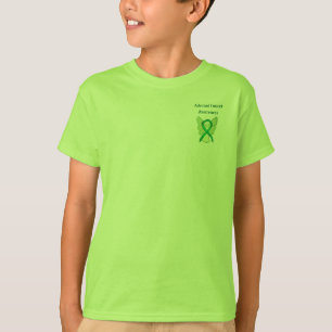 Camisa de anjo da fita verde para conscientizaçã