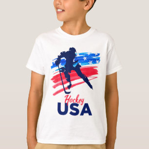 Camisa de Apoio à Equipe de Hóquei EUA Hóquei no G
