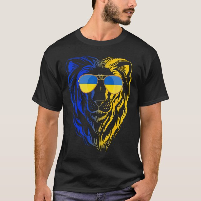 Camisa de Apoio ao Leão da Ucrânia #nowar Fica Com (Frente)