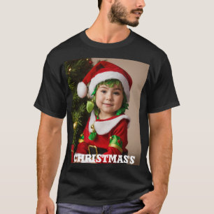 Camisa de Aquarela de Natal Whimy em Preto