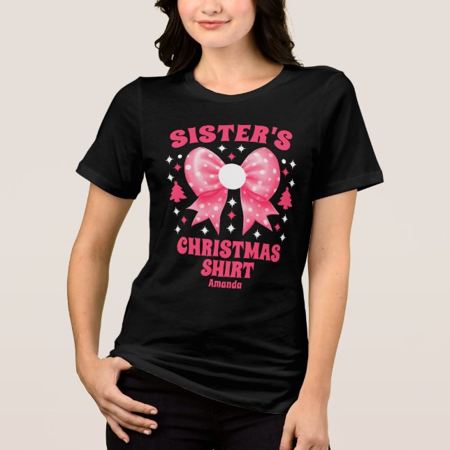 Camisa de Arco Rosa de Natal da Irmã Personalizada (Frente)