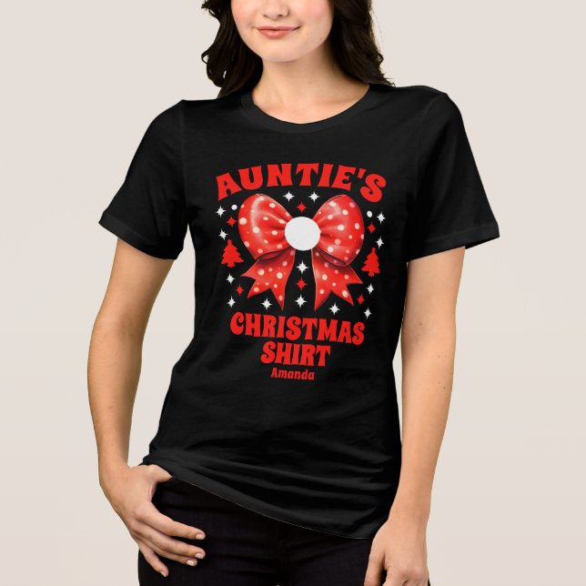 Camisa de Arco Vermelho de Natal da tia Personaliz (Frente)