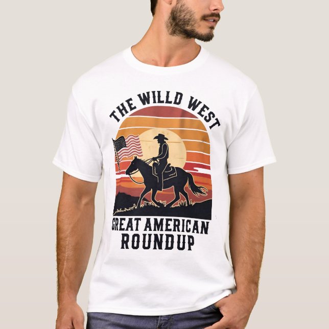 Camisa de arredondamento excelente-americana,caubó (Frente)
