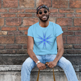 Camisa de Arte Burst Abstrato Star Azul