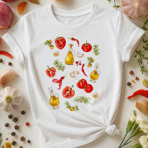 Camisa de arte Comida italiana | Azeite de tomate 