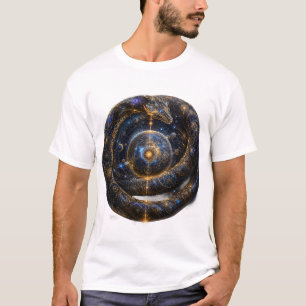 Camisa de Arte Cósmica Ouroboros Serpente Celestia