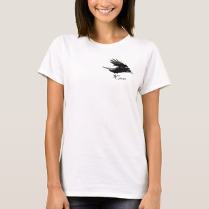 Camisa de Arte da Vida Selvagem Flying Black CROW
