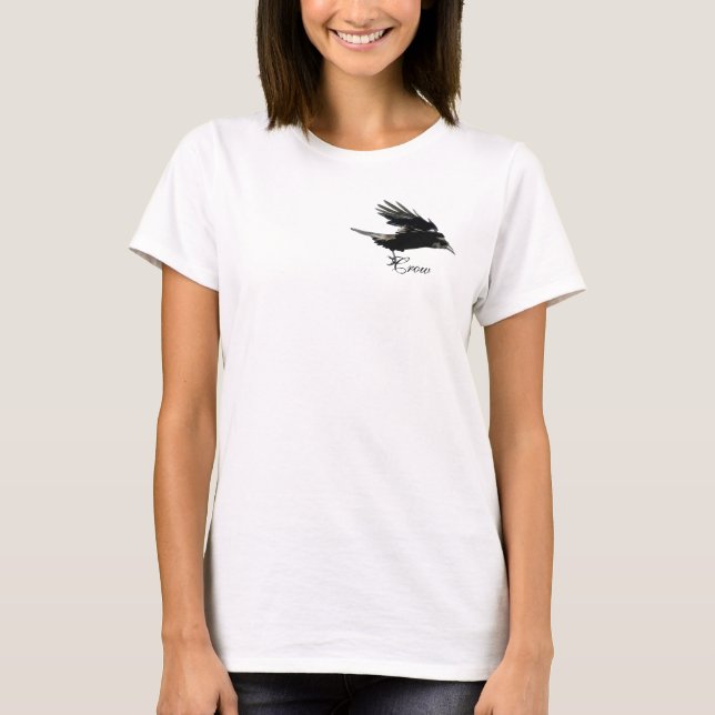 Camisa de Arte da Vida Selvagem Flying Black CROW (Frente)