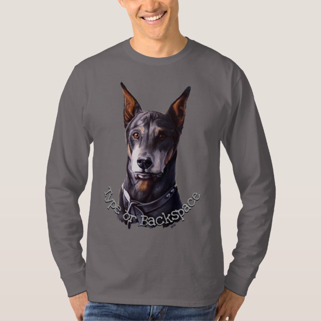 Camisa De Arte De Cão Personalizada Do Doberman Pi (Frente)