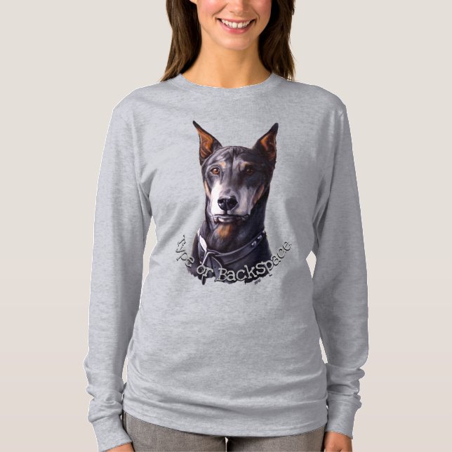 Camisa De Arte De Cão Personalizada Do Doberman Pi (Frente)
