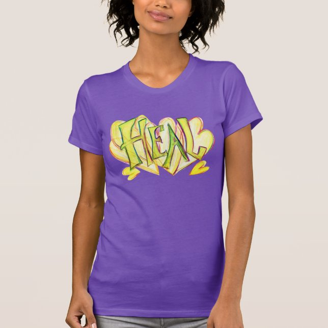 Camisa de Arte de Coração de Palavras Inspiraciona (Frente)