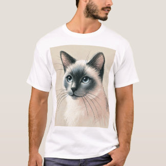 Camisa De Arte De Gato Siamês - Presente De Pet-Lo