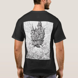 Camisa de Arte de Linha Caminhante Casa Assustador