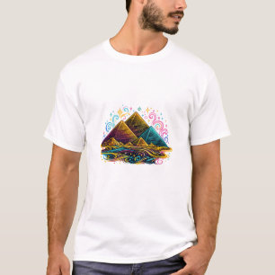 Camisa de arte de linha da Pirâmide do Egito Moder