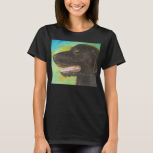 Camisa de Arte de Pintura de Cachorro Preto Labrad