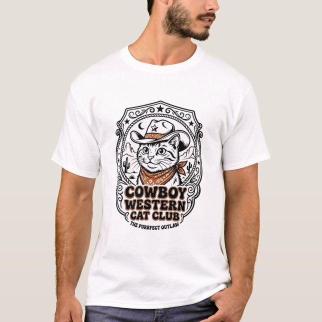 Camisa de Arte de Vaqueiro Ocidental Amante de Gat (Frente)