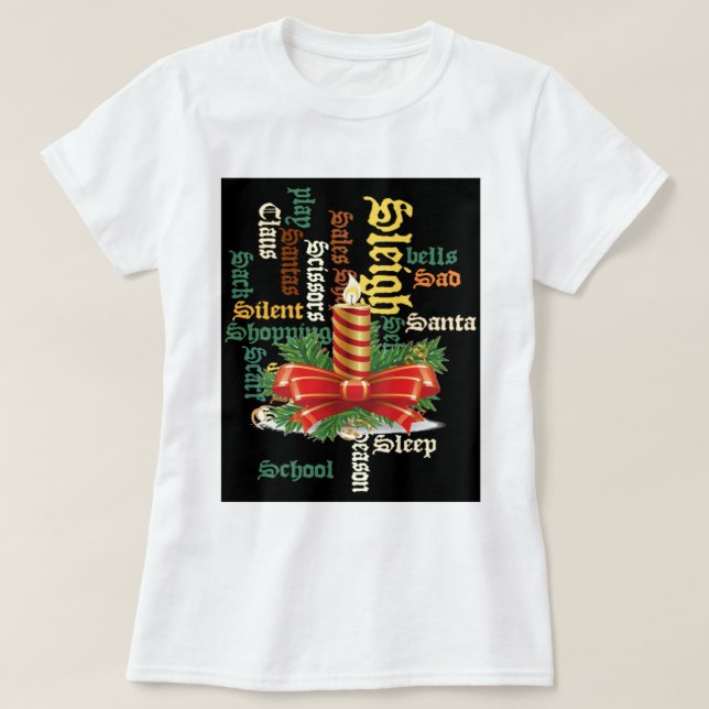 Camisa De Arte De Velas De Natal (Frente do Design)