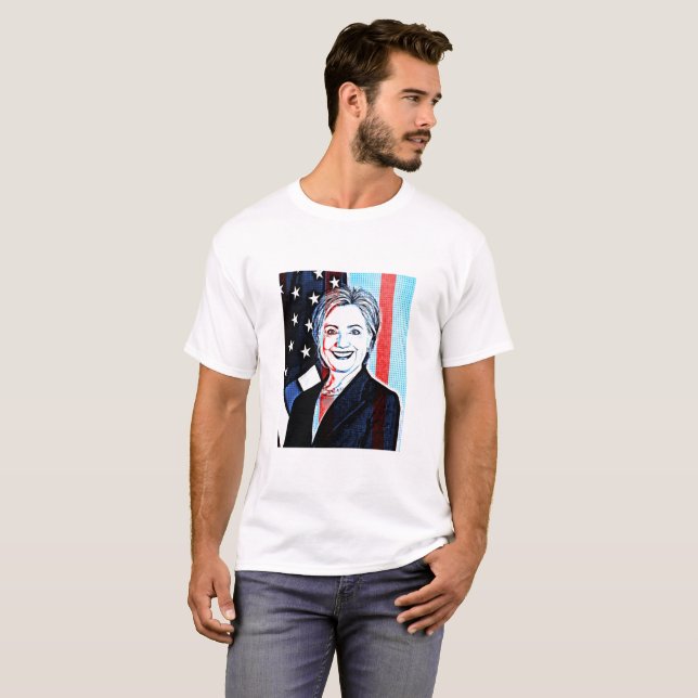 Camisa de Arte Digital Hilary Clinton Memabilia (Frente Completa)