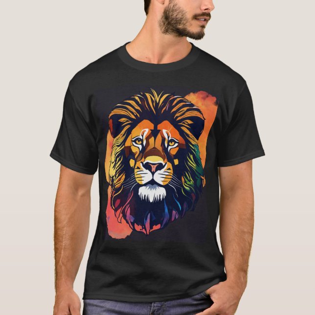 Camisa de Arte do Leão Majestoso (Frente)