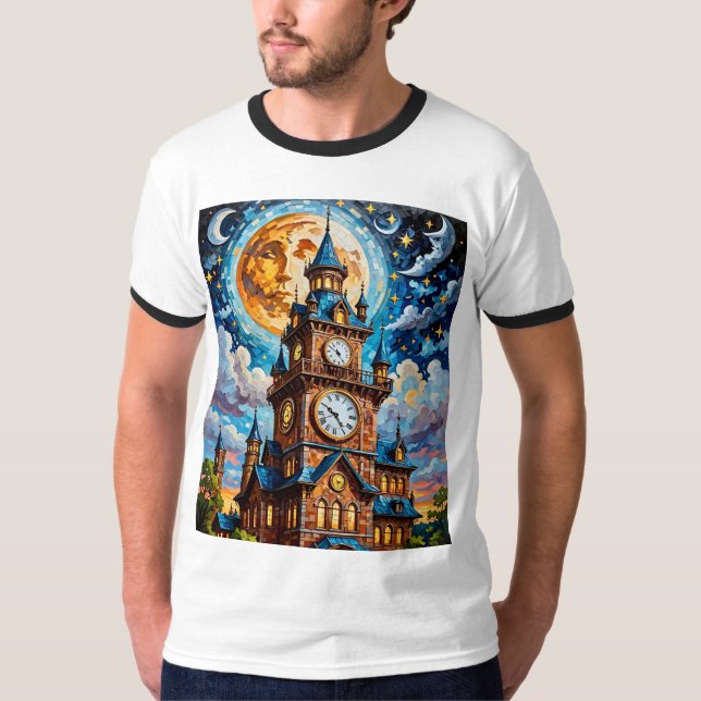 Camisa de Arte Fantasia da Torre de Relógio Leve (Frente)