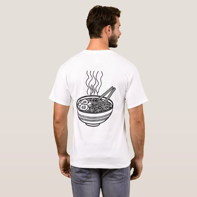Camisa de Arte Minimalista Ramen Line (Parte Traseira Completa)