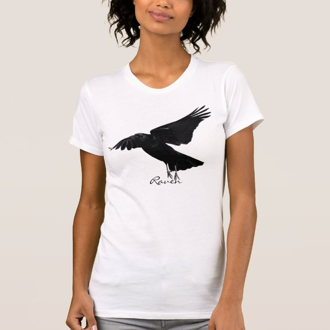 Camisa De Arte Sobre A Vida Selvagem Voadora Raven (Frente)