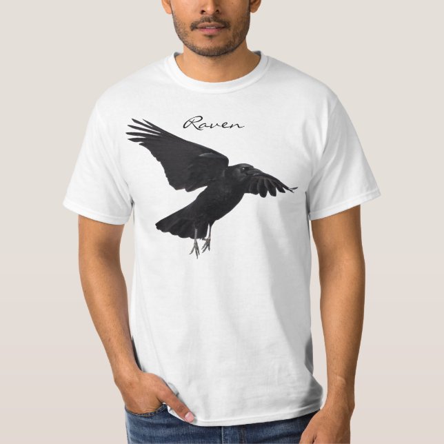 Camisa De Arte Sobre A Vida Selvagem Voadora Raven (Frente)