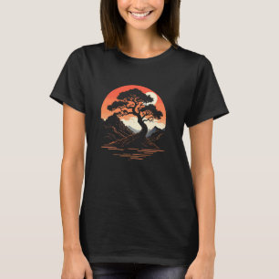 Camisa de árvore Bonsai Jardim Japonês Japão Botân