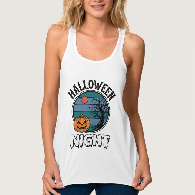 Camisa de árvore de abóbora da noite de Halloween  (Frente)