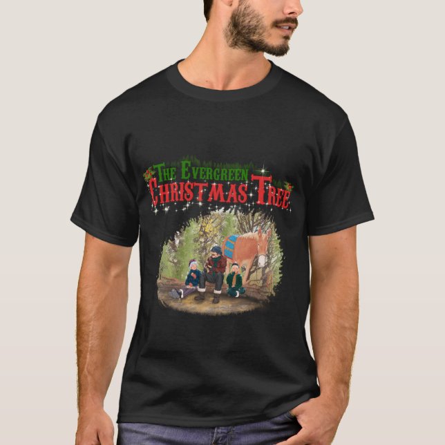Camisa de árvore de Natal perene masculina (Frente)