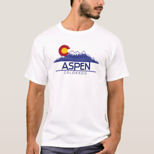 Camisa de Aspen Colorado de madeira montanhas