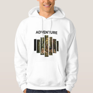 Camisa de aventura com cães na floresta ao ar livr