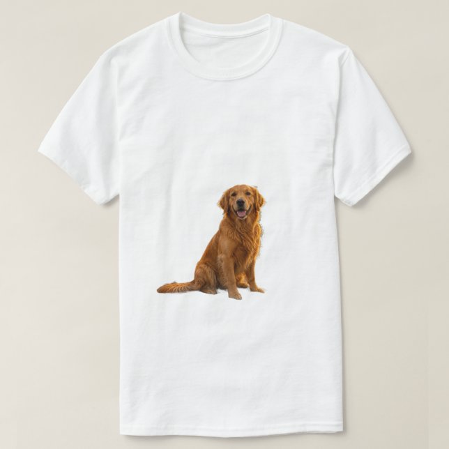Camisa de Aventura de Acampamento com Golden Retri (Frente do Design)