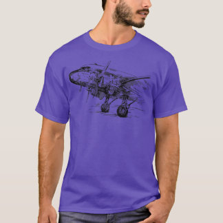 Camisa De Avião Vintage DC3 Para Pai Masculino Gra