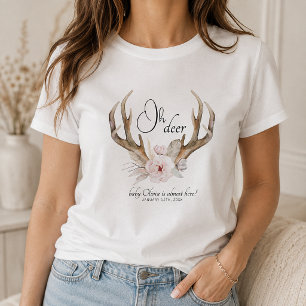 Camisa de Baby Shower Oh Deer Woodland – Boho Flor